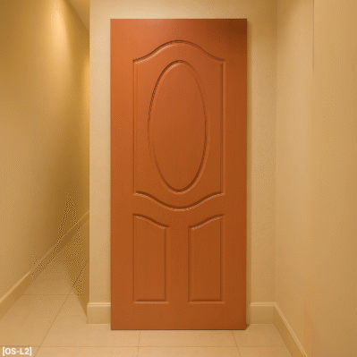 PVC PANEL FLUSH DOOR SEMI-SOLID RED CHERRY - [OS-L2]