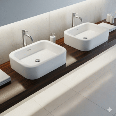 Plain White Table Top Wash Basins